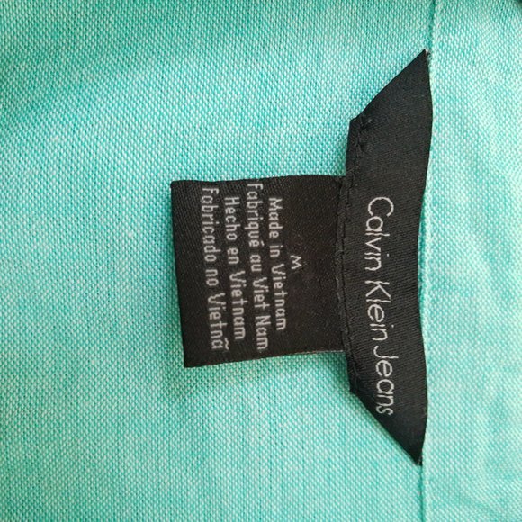 Calvin Klein Jeans Womens Teal Button Up - Picture 3 of 5